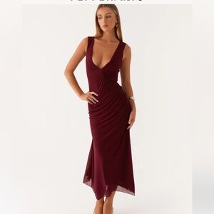 Elegant Burgundy Sleeveless Dress Murphy Maxi Dress - Deep Maroon